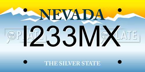 I233MX Nevada License Plate