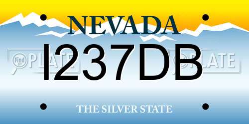 I237DB Nevada License Plate