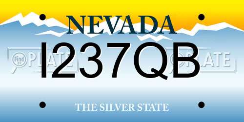 I237QB Nevada License Plate