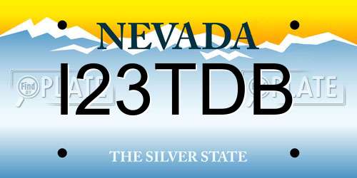 I23TDB Nevada License Plate