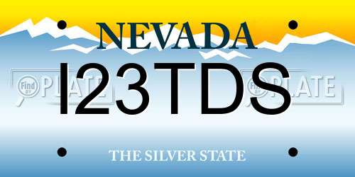 I23TDS Nevada License Plate