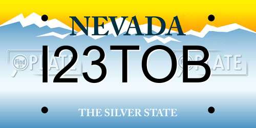 I23TOB Nevada License Plate