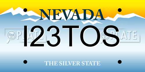 I23TOS Nevada License Plate