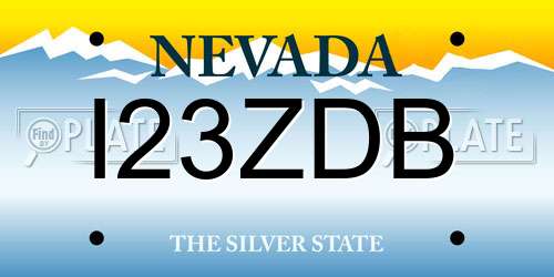 I23ZDB Nevada License Plate