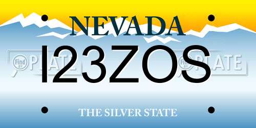 I23ZOS Nevada License Plate