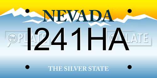 I241HA Nevada License Plate