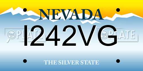I242VG Nevada License Plate