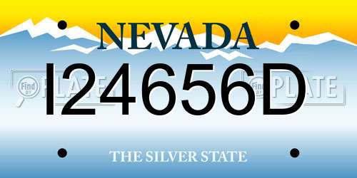 I24656D Nevada License Plate
