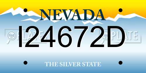I24672D Nevada License Plate