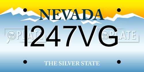 I247VG Nevada License Plate
