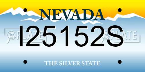 I25152S Nevada License Plate