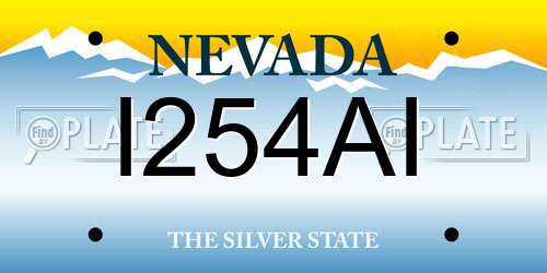 I254AI Nevada License Plate