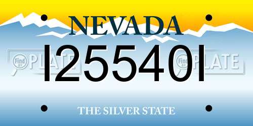I25540I Nevada License Plate