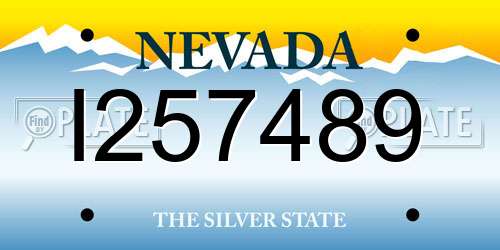 I257489 Nevada License Plate