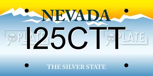 I25CTT Nevada License Plate