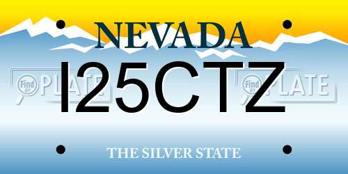 I25CTZ Nevada License Plate