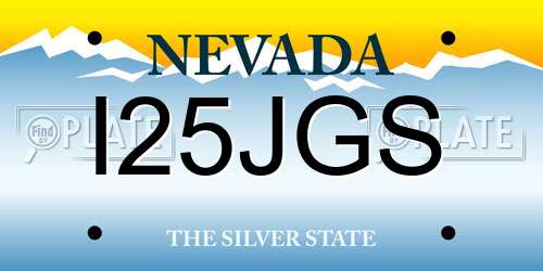 I25JGS Nevada License Plate
