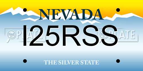 I25RSS Nevada License Plate