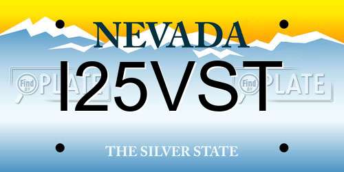 I25VST Nevada License Plate