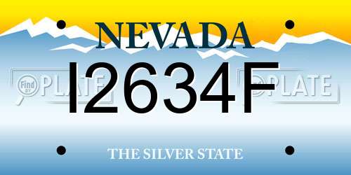 I2634F Nevada License Plate