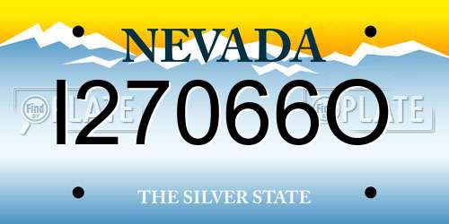 I27066O Nevada License Plate