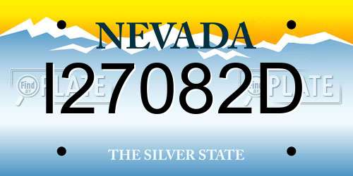 I27082D Nevada License Plate