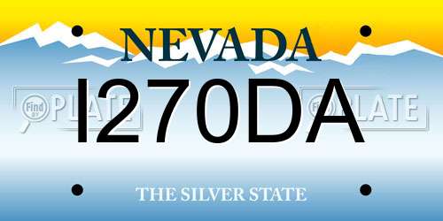 I270DA Nevada License Plate