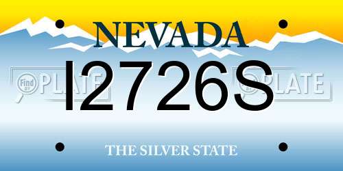 I2726S Nevada License Plate