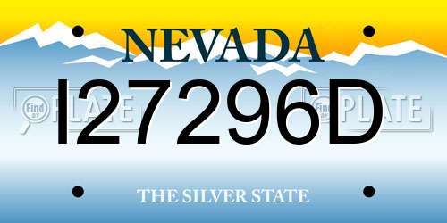 I27296D Nevada License Plate
