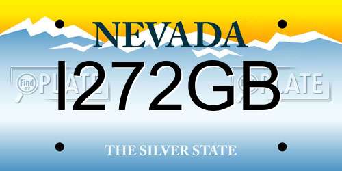 I272GB Nevada License Plate