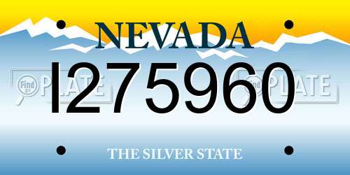I275960 Nevada License Plate