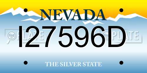 I27596D Nevada License Plate