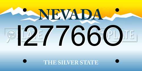 I27766O Nevada License Plate