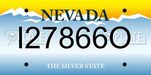 I27866O Nevada License Plate