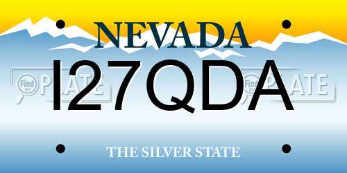 I27QDA Nevada License Plate