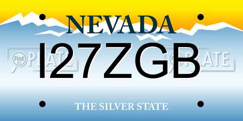 I27ZGB Nevada License Plate