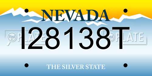 I28138T Nevada License Plate