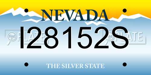 I28152S Nevada License Plate