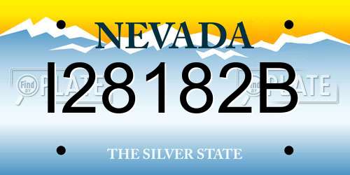 I28182B Nevada License Plate