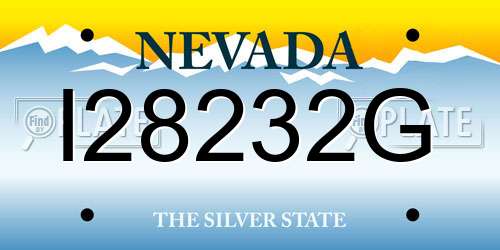 I28232G Nevada License Plate
