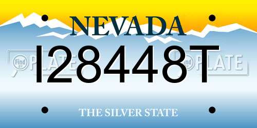I28448T Nevada License Plate