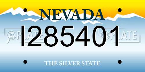 I285401 Nevada License Plate