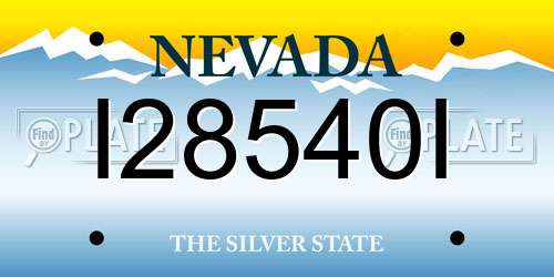 I28540I Nevada License Plate
