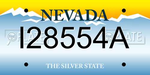 I28554A Nevada License Plate