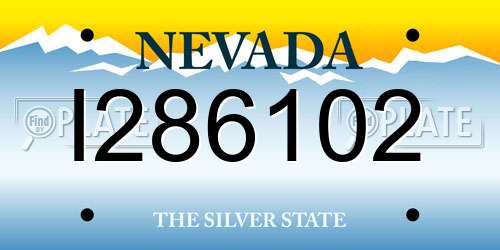 I286102 Nevada License Plate