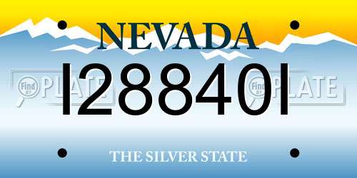 I28840I Nevada License Plate