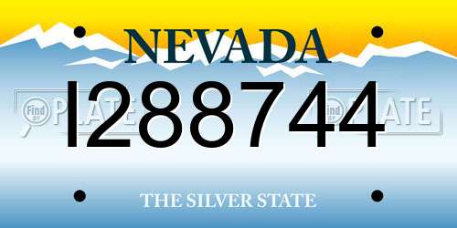 I288744 Nevada License Plate