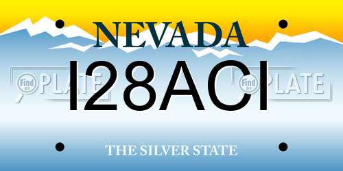 I28ACI Nevada License Plate