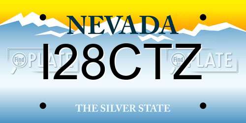 I28CTZ Nevada License Plate
