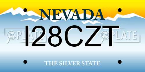 I28CZT Nevada License Plate
